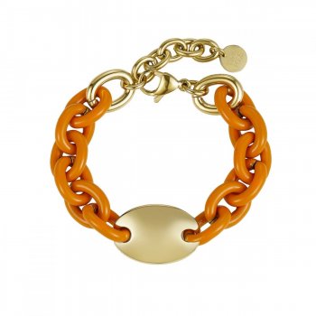 Alex Enamel Bracelet Burnt Orange/Gold