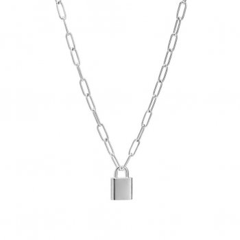 Love Lock Chain Short Necklace Steel