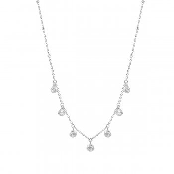 Ridge Charm Necklace Silver