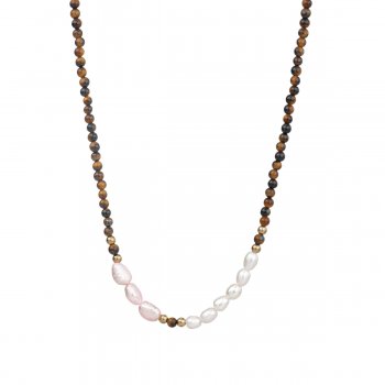 Summer Pearl Necklace Pink/Gold