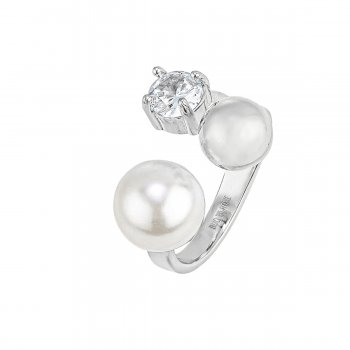 Ice Pearl Ring Silver