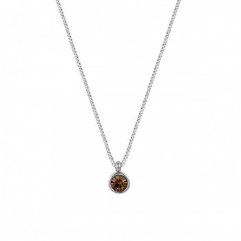 Lima Short Necklace Brown/Silver