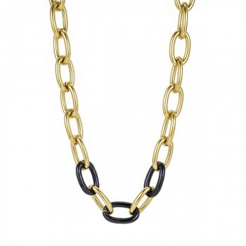Granada Enamel Necklace Black/Gold