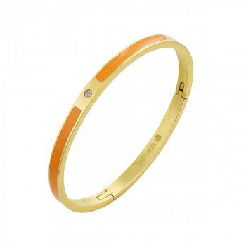 Faye Enamel Bracelet Orange/Gold