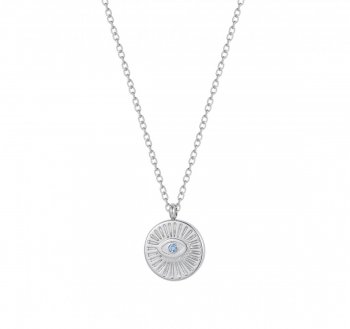 Evil Eye Necklace Blue/Silver