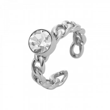 Lima Chain Ring Clear/Silver