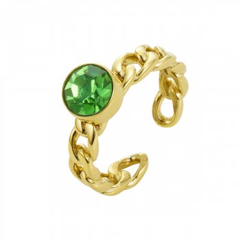 Lima Chain Ring Green/Gold