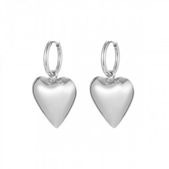 Bold Heart Earring Silver