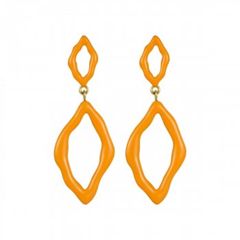 Roxy Enamel Earring Orange/Gold