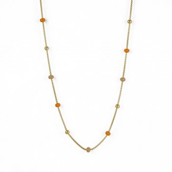 Globe Enamel Necklace 80 Orange/Gold