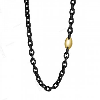 Alex Enamel Long Necklace Black/Gold
