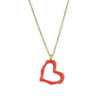 Crush Enamel Necklace Red/Gold