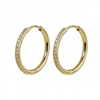 Crystal hoop 20mm Clear/Gold