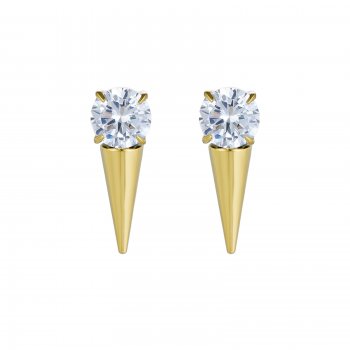 Crystal Spike Earring Clear/Gold