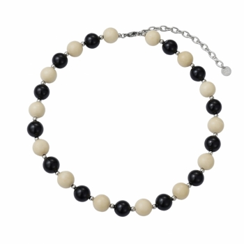 Kelly Necklace Ivory/Black/Steel