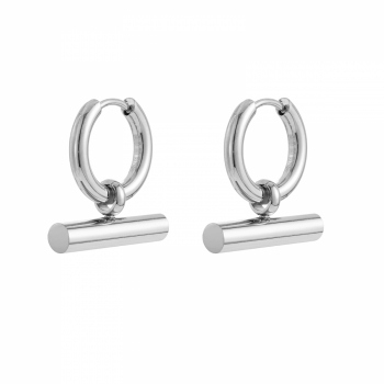 T-Bar Hoop Silver