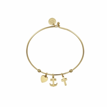 Faith Hope Love Bangle Gold
