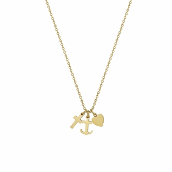 Faith Hope Love Necklace Gold