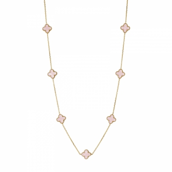 Clover Multi Necklace Pink/Gold