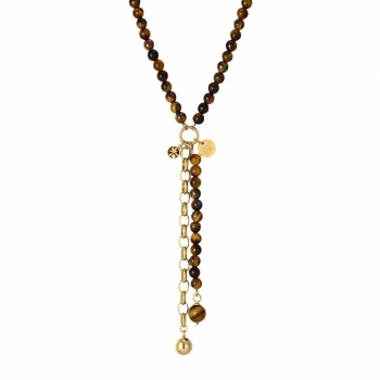 Beverly Icon Necklace Brown/Gold