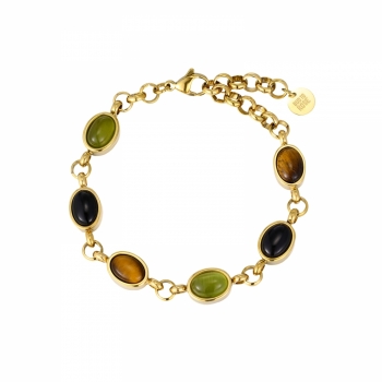 Retro Bracelet Green/Brown/Gold