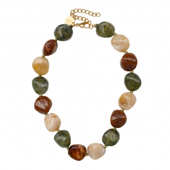 Vibe Resin Necklace Mix Brown