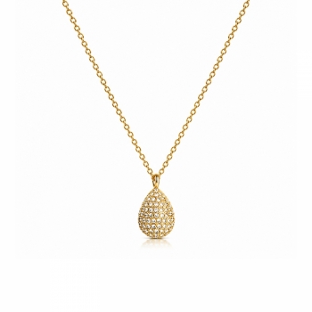 Drop Crystal Necklace Gold