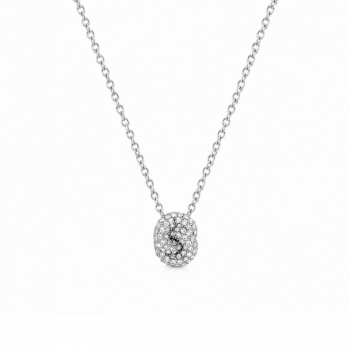 Knot Crystal Necklace Silver