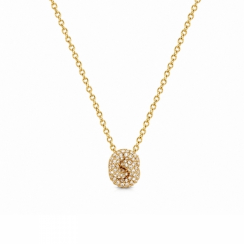 Knot Crystal Necklace Gold