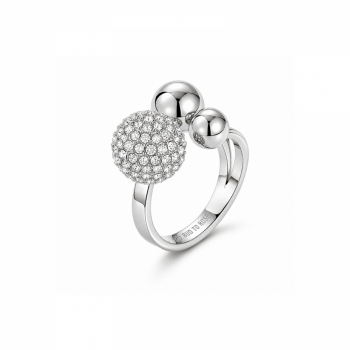 Brea Rhinestone Ring Silver