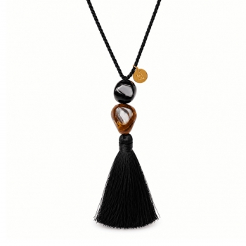Vibe Resin Tassel Necklace Brown