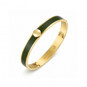 Capri Enamel Bracelet Army Green/Gold