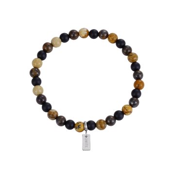 Biker Brown Mix Elastic Bracelet