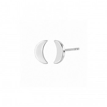 Moon Stud Earring Silver