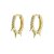 Crown Spike Earring Clear/Gold