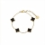 Clover Multi Enamel Necklace Black/Gold
