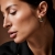 Lola Double Crystal Earring Black/Gold