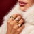 Drop Crystal Ring Gold