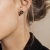 Rose Enamel Earring Black/Gold