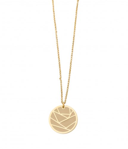 Rose Enamel Long Necklace Sand/Gold
