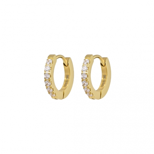Crown Huggie Clear/Gold