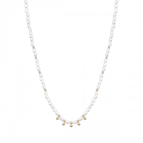 Pearl Collier Necklace Gold