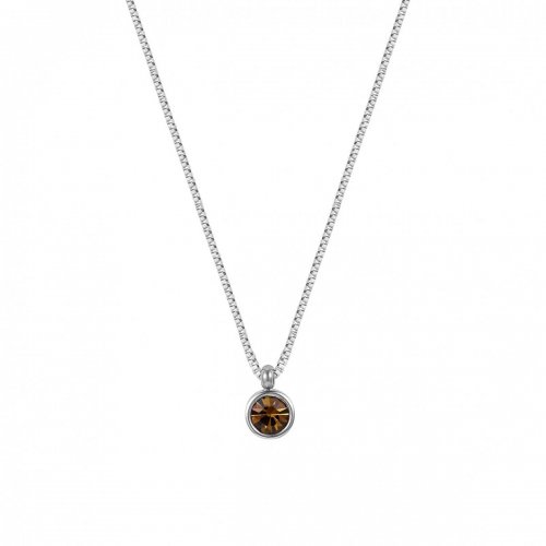 Lima Short Necklace Brown/Silver