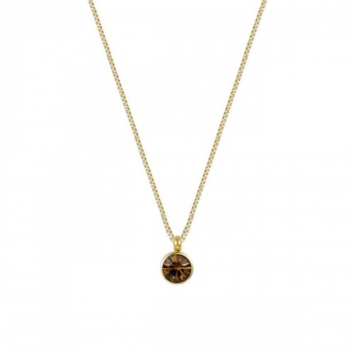 Lima Short Necklace Brown/Gold