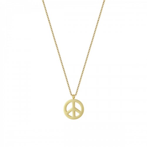 Peace Slider Necklace Gold