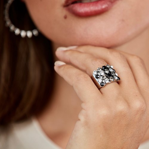 Lima Large Ring Black/Silver