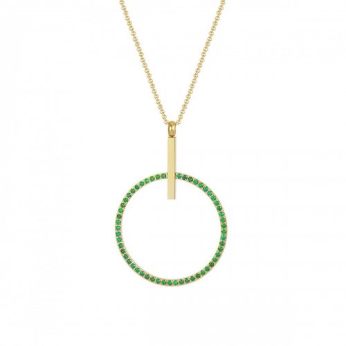 Zone Crystal Necklace Green/Gold