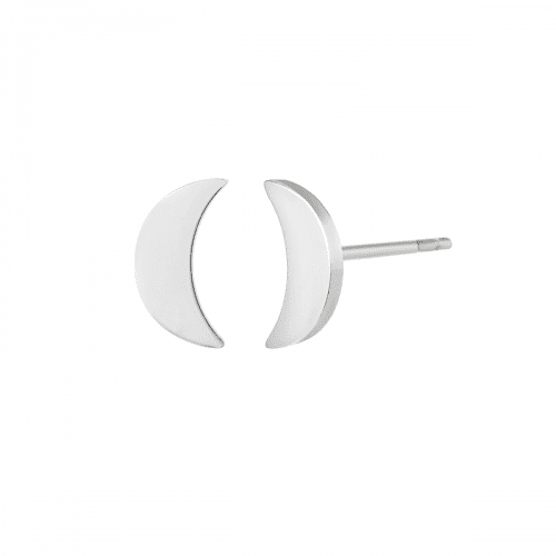 Moon Stud Earring Silver
