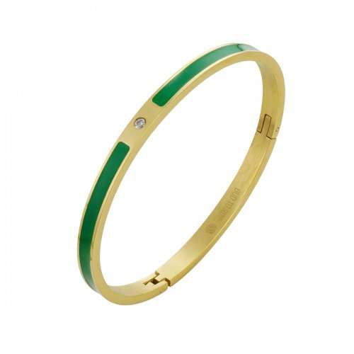 Faye Enamel Bracelet Green/Gold