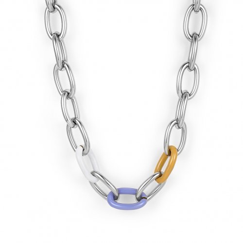 Granada Enamel Necklace Mix Blue/Silver